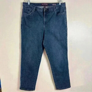 Gloria Vanderbilt Amanda Jeans Womens Adult Size 18 Blue Denim Straight Stretch